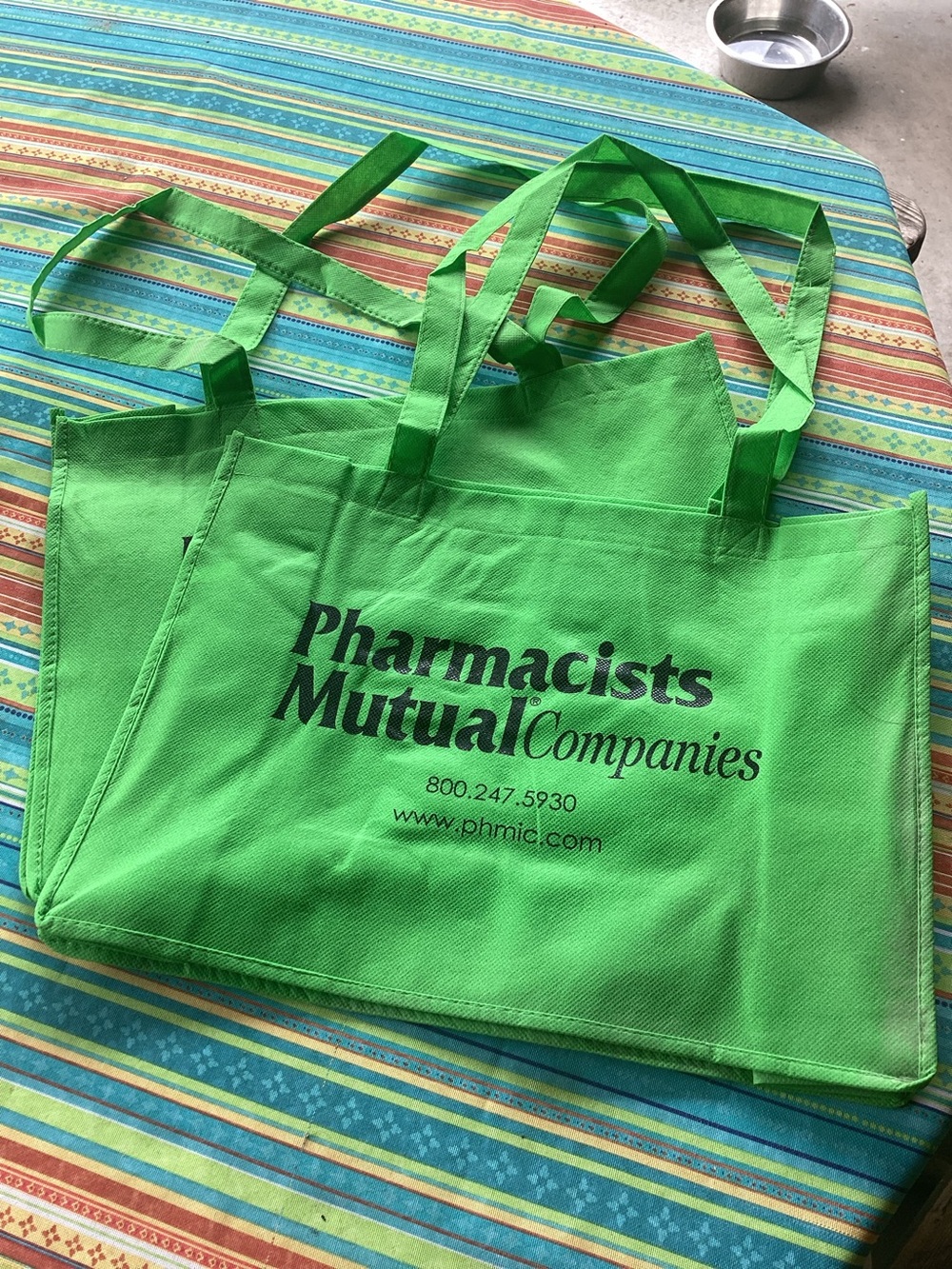 Pharmacists Mutual Tote Bags - set of 2 in green